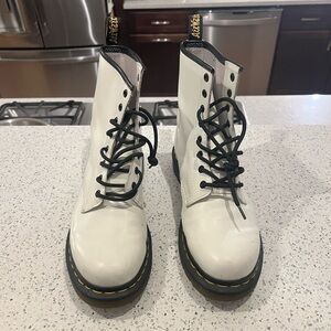 Stylish Black and White High-Top Doc martins